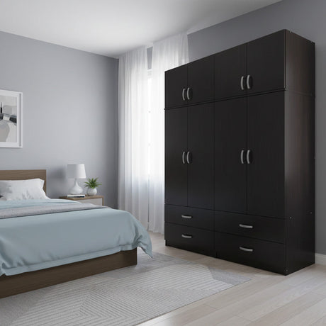 Dulap Athos cu 4 usi, sertare si loft, 160x42x240 cm