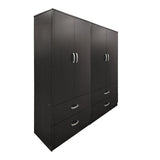 Dulap cu patru uși și sertare pentru depozitare Lego, Diverse culori, 160x42x180 cm - Nuc