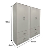 Dulap cu patru uși și sertare pentru depozitare Lego, Diverse culori, 160x42x180 cm - Alb