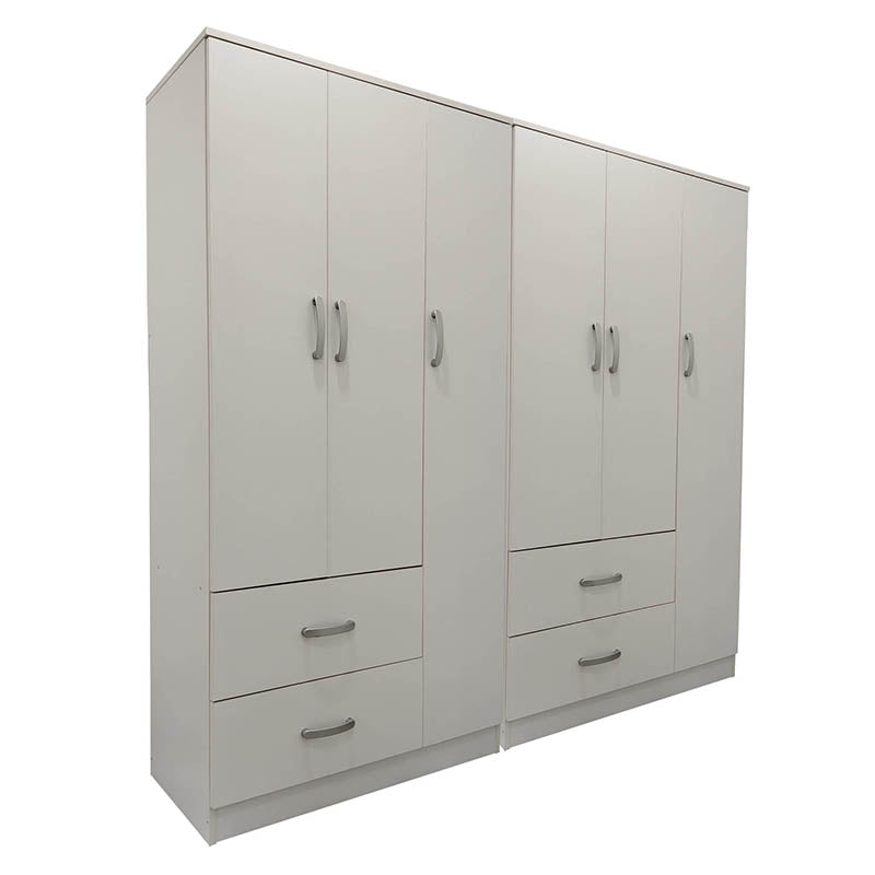 Dulap Athos cu 6 usi, 180x42x180 cm - Alb