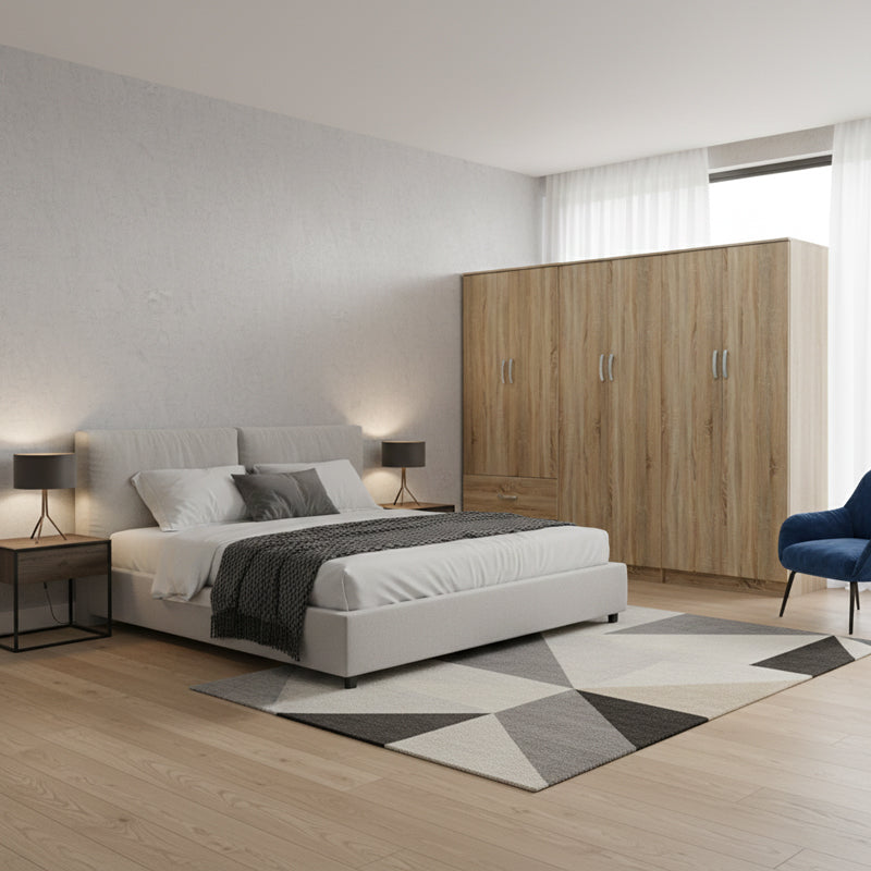 Dulap Athos I cu 6 usi, 240x42x180 cm - Stejar