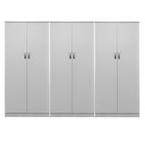 Dulap Athos II cu 6 usi, 240x42x180 cm - Alb