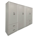 Dulap Athos cu 6 usi, 240x42x180 cm - Alb