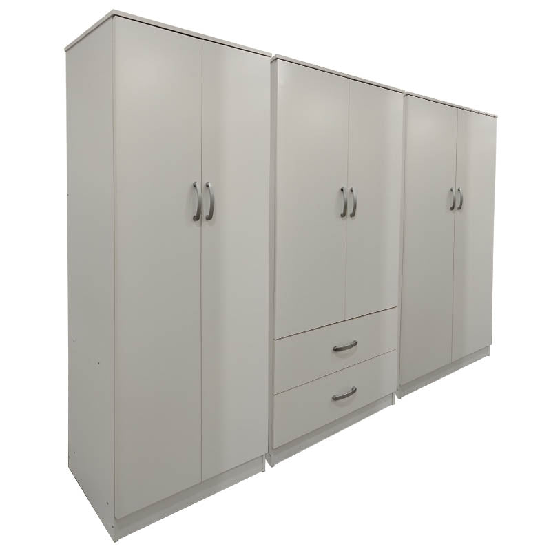 Dulap Athos I cu 6 usi, 240x42x180 cm - Alb