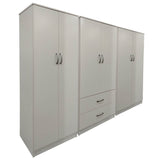 Dulap Athos I cu 6 usi, 240x42x180 cm - Alb