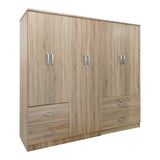Dulap Athos cu 6 usi, 200x42x180 cm - Stejar