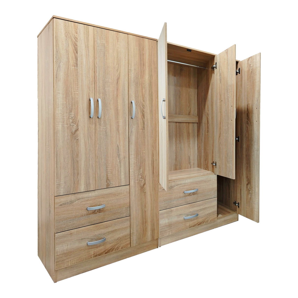 Dulap Athos cu 6 usi, 180x42x180 cm - Stejar