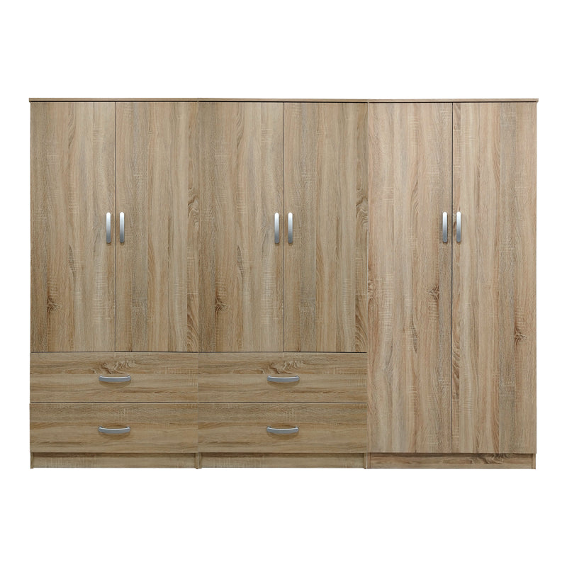 Dulap Athos cu 6 usi, 240x42x180 cm - Stejar