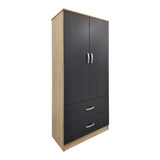 Dulap Athos cu 6 usi, 240x42x180 cm - Sonoma-Antracit