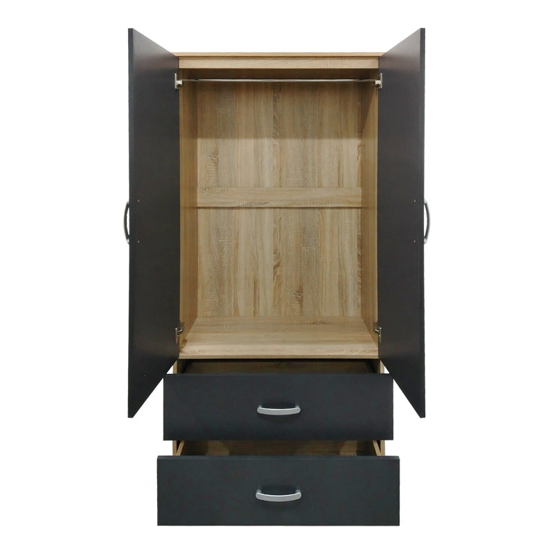 Dulap Athos cu 6 usi, 240x42x180 cm - Sonoma-Antracit