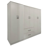 Dulap Athos I cu 6 usi, 200x42x180 cm - Alb