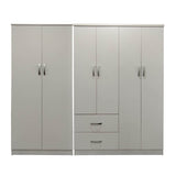 Dulap Athos I cu 6 usi, 200x42x180 cm - Alb