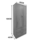 Dulap Athos I cu 6 usi si loft, 240x42x240 cm - Stejar