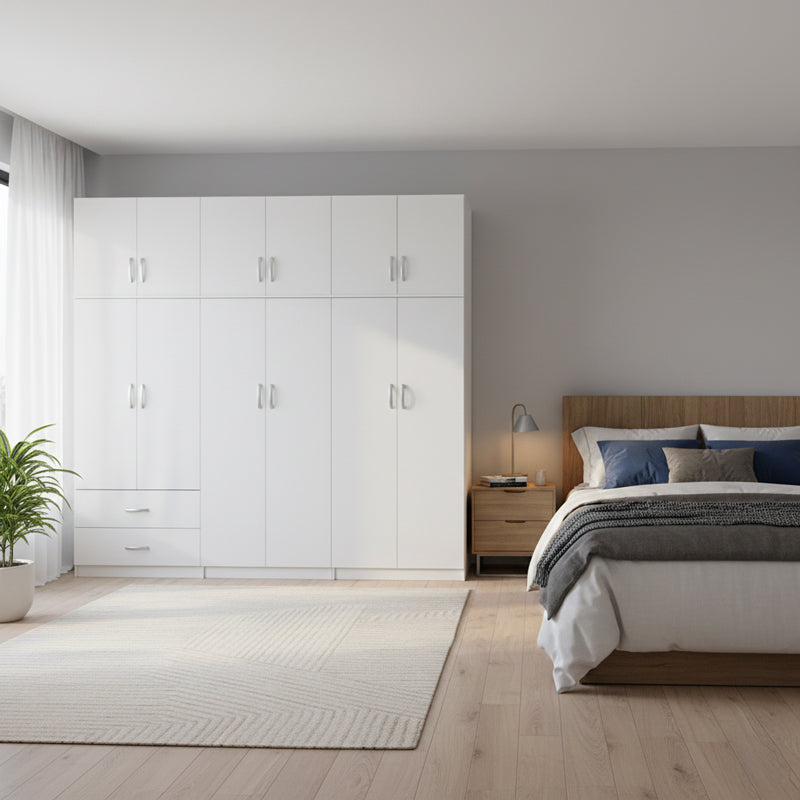 Dulap Athos I cu 6 usi si loft, 240x42x240 cm - Dulap Athos I cu 6 usi si loft, 240x42x240 cm - 383-000233