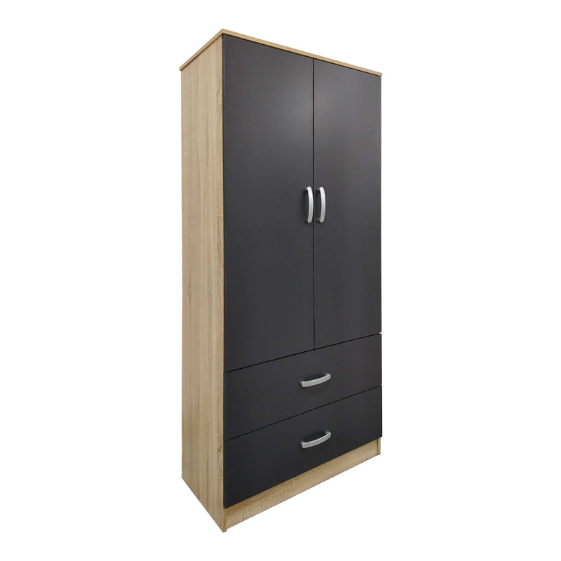 Dulap Athos cu 6 usi si loft, 240x42x240 cm - Sonoma-Antracit