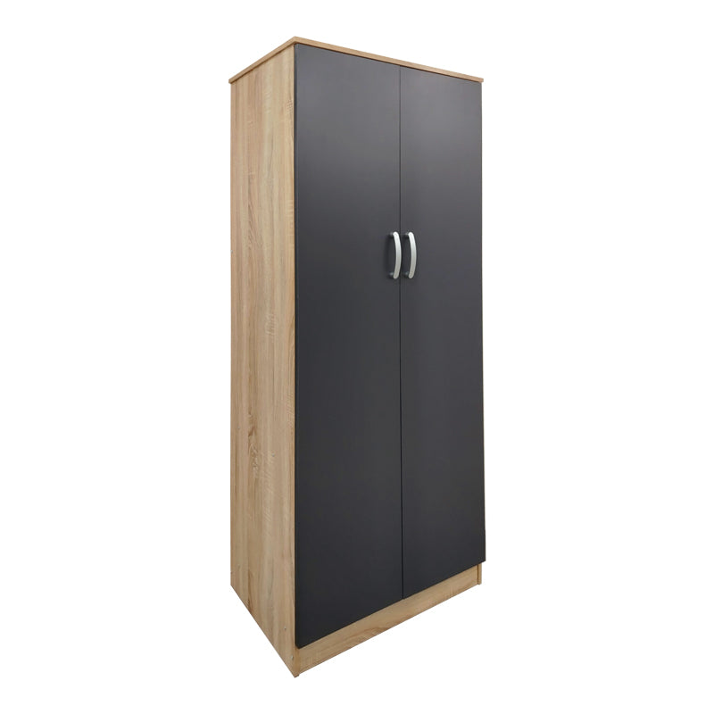 Dulap Athos cu 6 usi si loft, 240x42x240 cm - Sonoma-Antracit