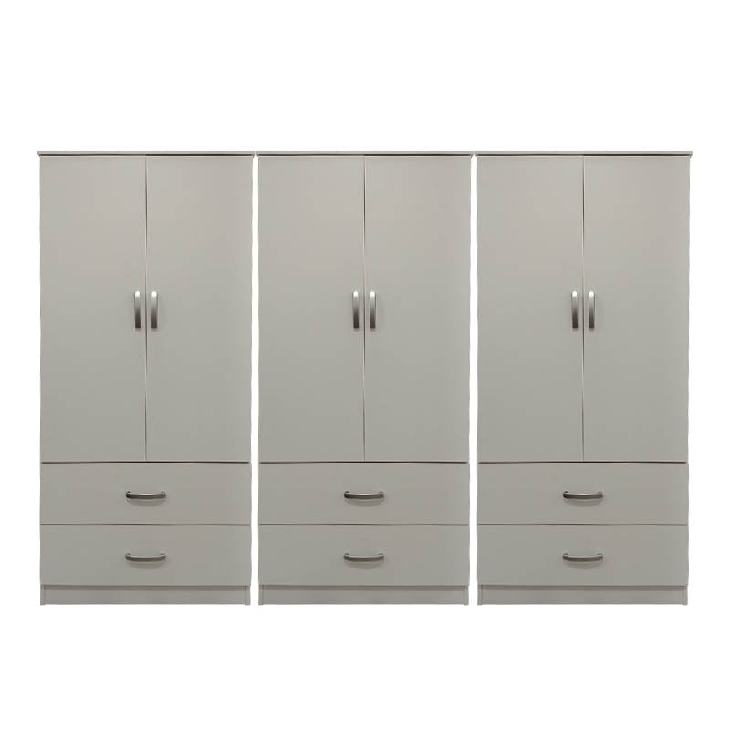 Dulap Athos cu 6 usi si sertare, 240x42x180 cm - Alb
