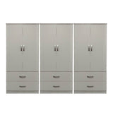 Dulap Athos cu 6 usi si sertare, 240x42x180 cm - Alb