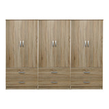 Dulap Athos cu 6 usi si sertare, 240x42x180 cm - Stejar