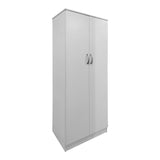 Dulap Athos cu 6 usi si loft, 240x42x240 cm - Alb