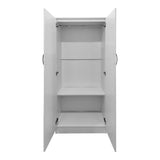 Dulap Athos cu 6 usi si loft, 240x42x240 cm - Alb