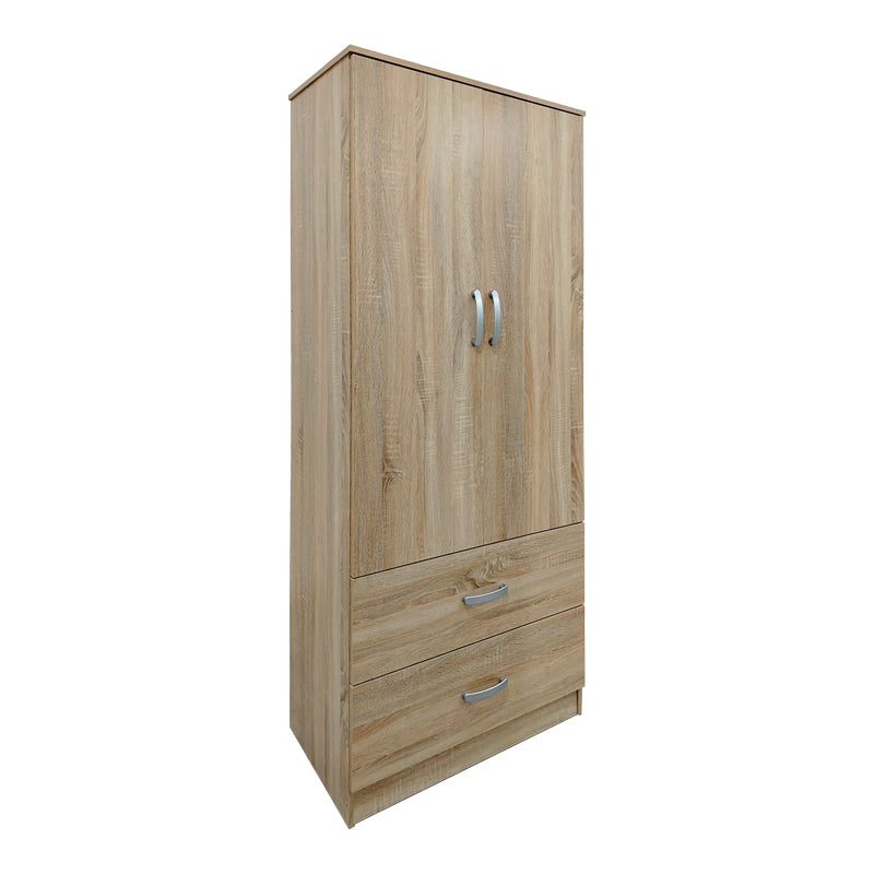Dulap Athos cu 6 usi si loft, 240x42x240 cm - Stejar
