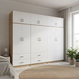 Dulap Athos cu 6 usi si loft, 240x42x240 cm - Dulap Athos cu 6 usi si loft, 240x42x240 cm - 383-000272