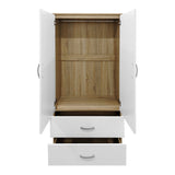 Dulap Athos cu 6 usi si loft, 240x42x240 cm - Sonoma-Alb