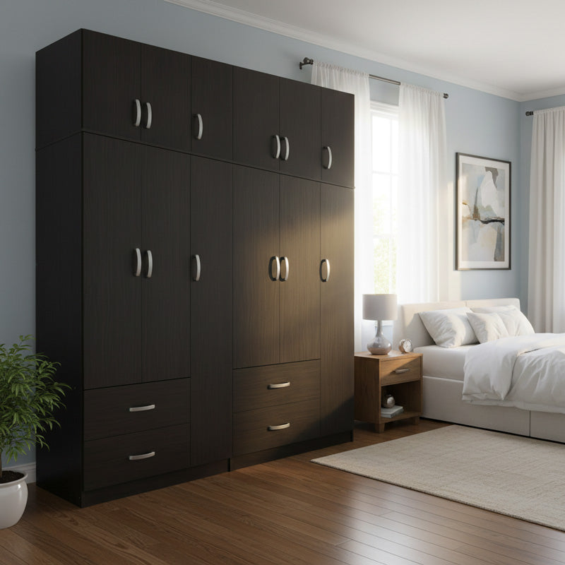 Dulap Athos cu 6 usi si loft, 180x42x240 cm - Dulap Athos cu 6 usi si loft, 180x42x240 cm - 383-000254