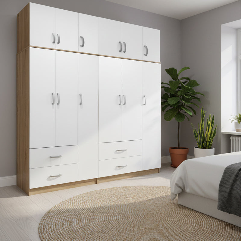 Dulap Athos cu 6 usi si loft, 180x42x240 cm - Dulap Athos cu 6 usi si loft, 180x42x240 cm