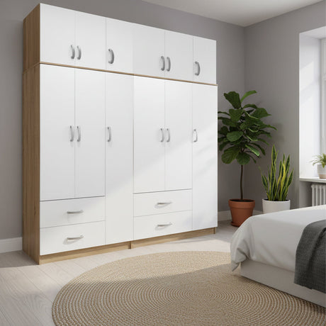 Dulap Athos cu 6 usi si loft, 180x42x240 cm