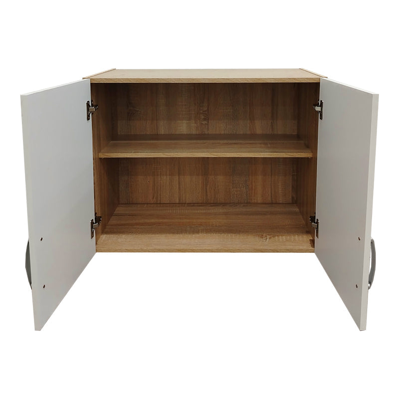 Dulap Athos I cu 6 usi si loft, 240x42x240 cm - Sonoma-Alb