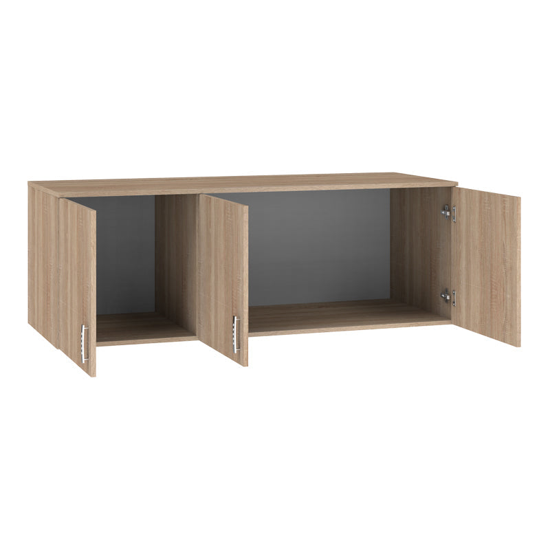 Dulap cu trei uși Royal, Loft, lemn, Alb - Stejar, 150x58x53 cm - Stejar