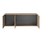 Dulap cu trei uși Royal, Loft, lemn, Alb - Stejar, 150x58x53 cm - Stejar