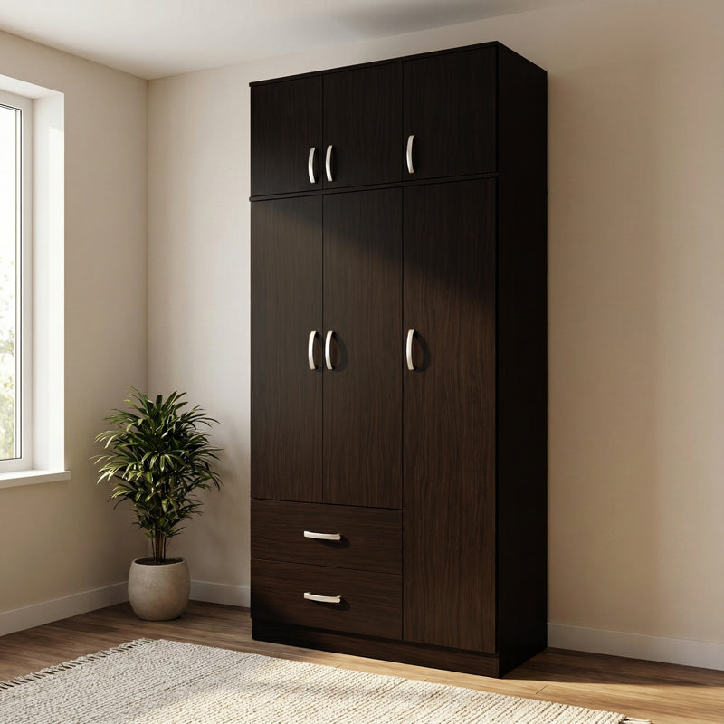 Dulap Athos cu 3 usi, 2 sertare si loft, 90x42x240 cm - Dulap Athos cu 3 usi, 2 sertare si loft, 90x42x240 cm