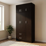 Dulap Athos cu 3 usi, 2 sertare si loft, 90x42x240 cm - Dulap Athos cu 3 usi, 2 sertare si loft, 90x42x240 cm