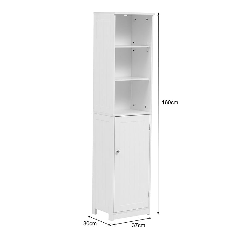 Dulap de baie Desilia, MDF, Alb, 37x30x160 cm