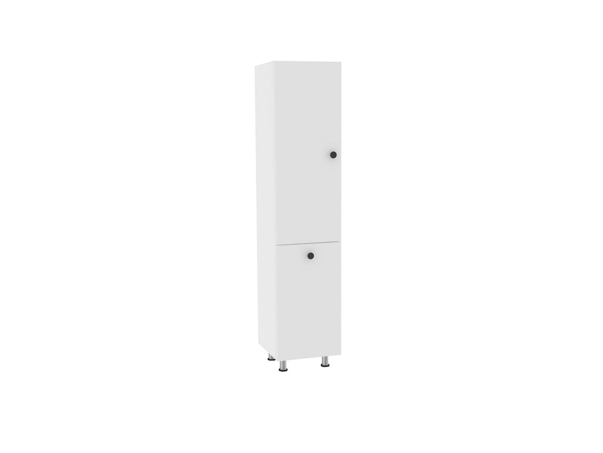 Dulap de baie Lipa cu cos de rufe, Nuc - Alb, 35x155x32 cm - Alb