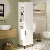 Dulap de Baie Lux cu 2 usi, Alb - Nuc, 45x36x174 cm - Alb