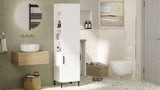 Dulap de Baie Lux cu 2 usi, Alb - Nuc, 45x36x174 cm - Alb