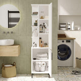 Dulap de Baie Lux cu 2 usi, Alb - Nuc, 45x36x174 cm - Alb