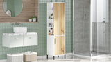 Dulap de Baie Lux cu 2 usi, Alb - Nuc, 45x36x174 cm - Nuc