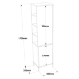 Dulap de Baie Lux cu 2 usi, Alb - Nuc, 45x36x174 cm - Nuc