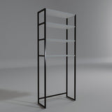 Dulap De Baie Salzgitter cu 4 Rafturi si cadru Metal, Alb, 54x150x18 cm