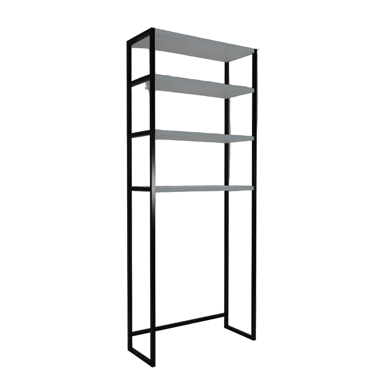 Dulap De Baie Salzgitter cu 4 Rafturi si cadru Metal, Alb, 54x150x18 cm