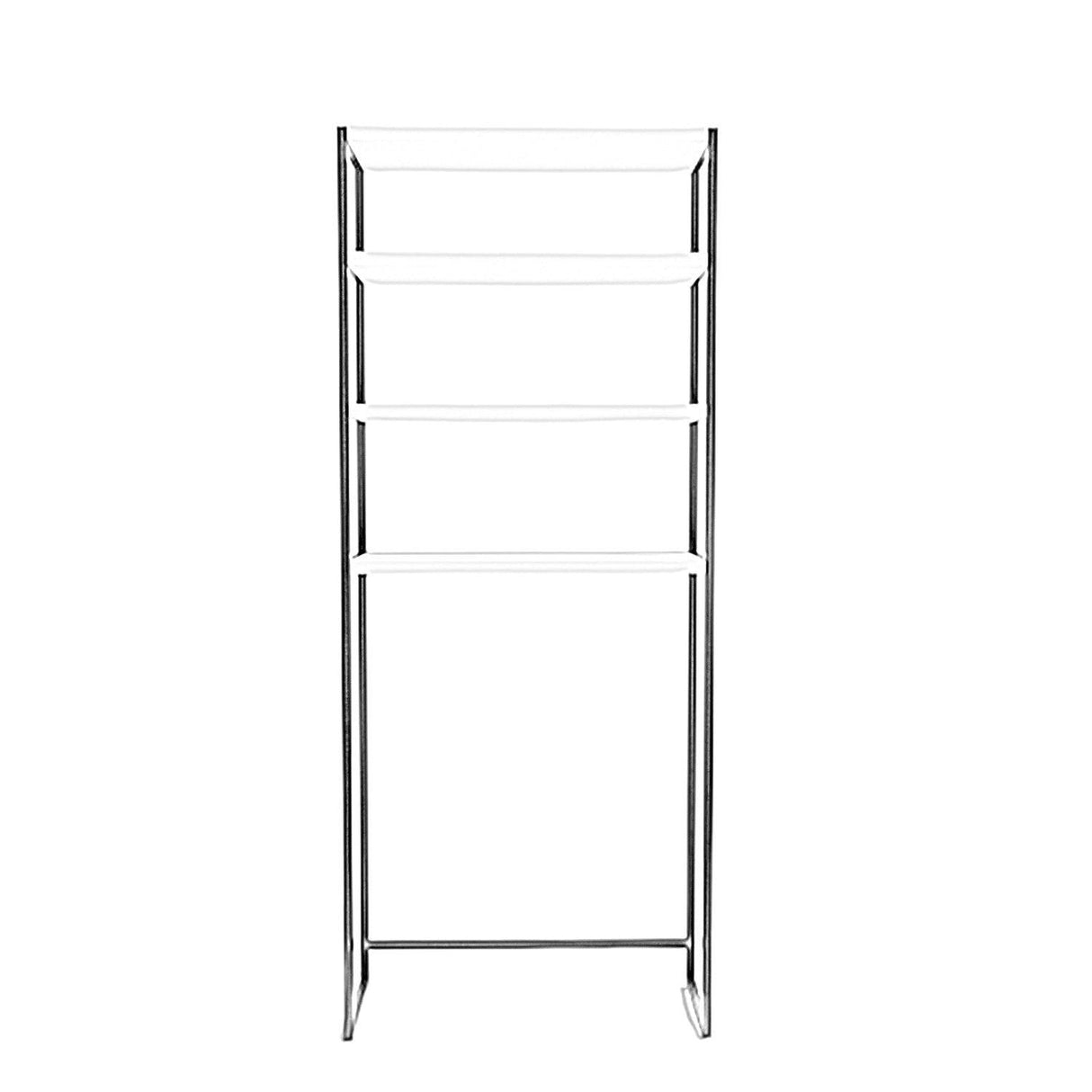 Dulap De Baie Salzgitter cu 4 Rafturi si cadru Metal, Alb, 54x150x18 cm