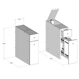 Dulap de baie Smart cu Loc de depozitare, Alb, 19x55x60 cm