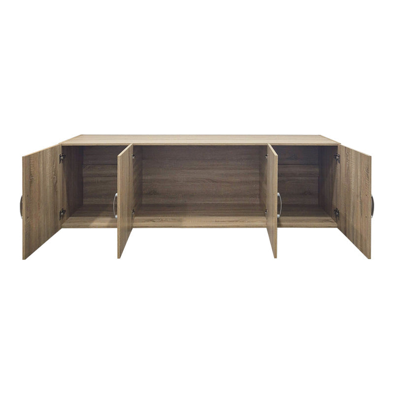 Dulap de haine Alvia cu 4 uși, stil loft, Alb - Sonoma, 200x51x60 cm - SONOMA