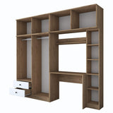 Dulap de Haine / Birou Tesla 3 Modele, Nuc, 240x216x42 cm - Model3