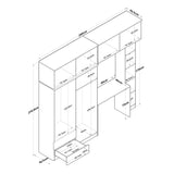 Dulap de Haine / Birou Tesla 3 Modele, Nuc, 240x216x42 cm - Model3